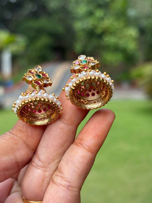 J0234 Traditional 80 s Small Size jhumka pin type PUSH BACK jhumka