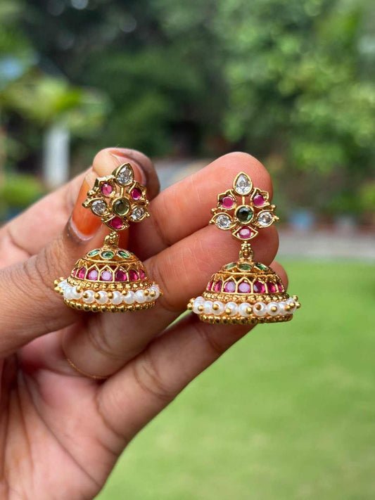 J0234 Traditional 80 s Small Size jhumka pin type PUSH BACK jhumka