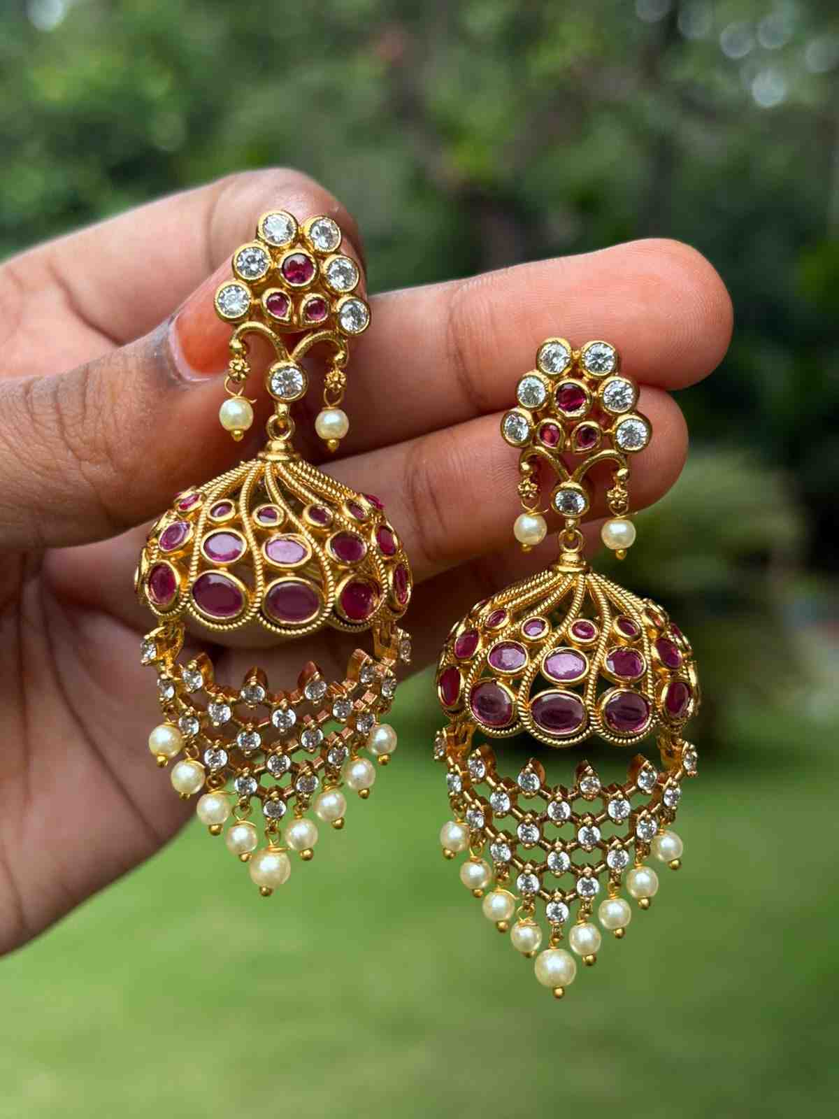 J0229 Kemp Stone Bridal Jhumka