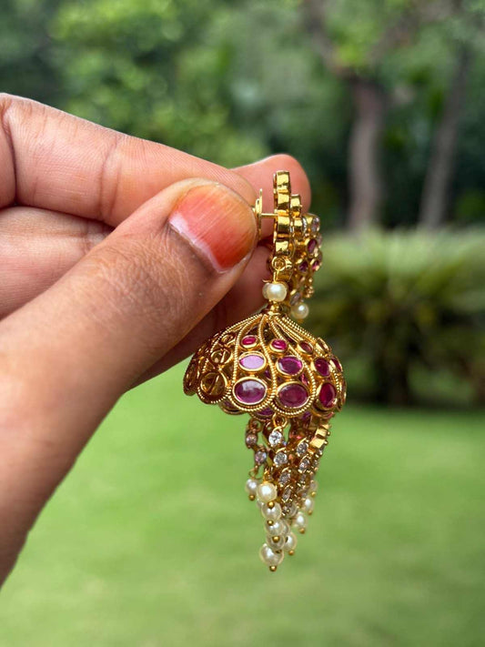 J0229 Kemp Stone Bridal Jhumka