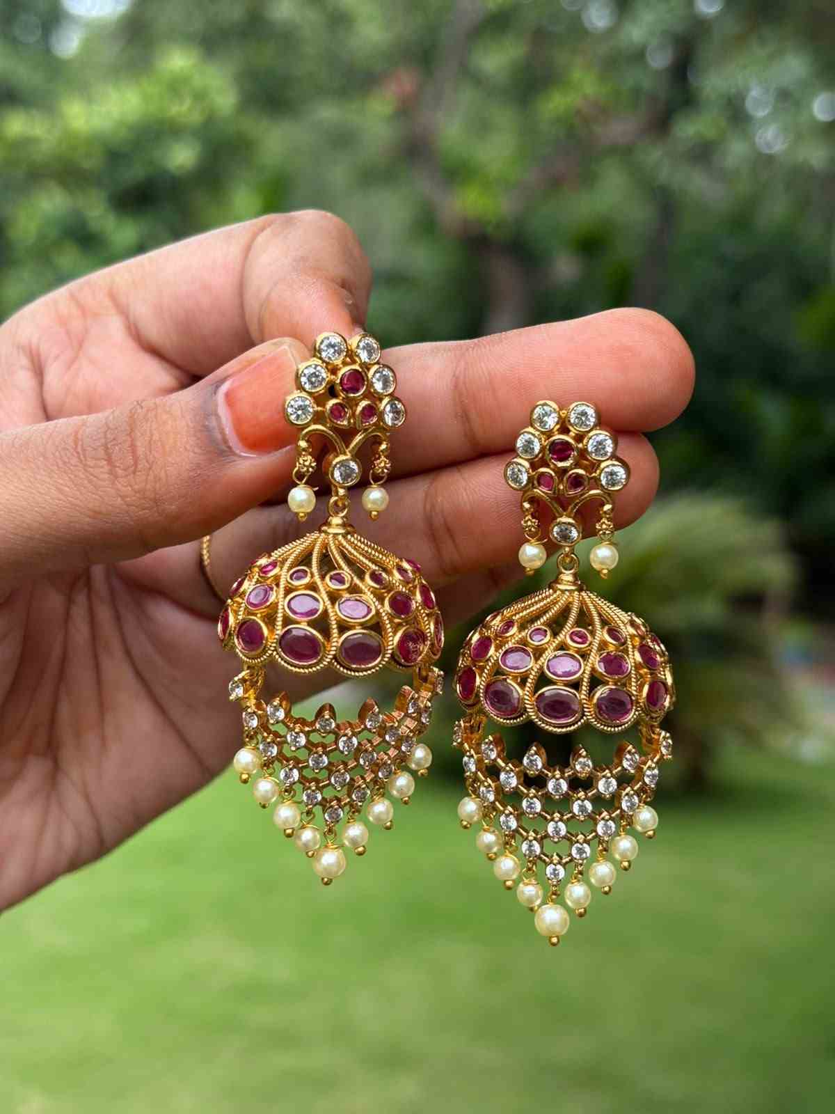J0229 Kemp Stone Bridal Jhumka