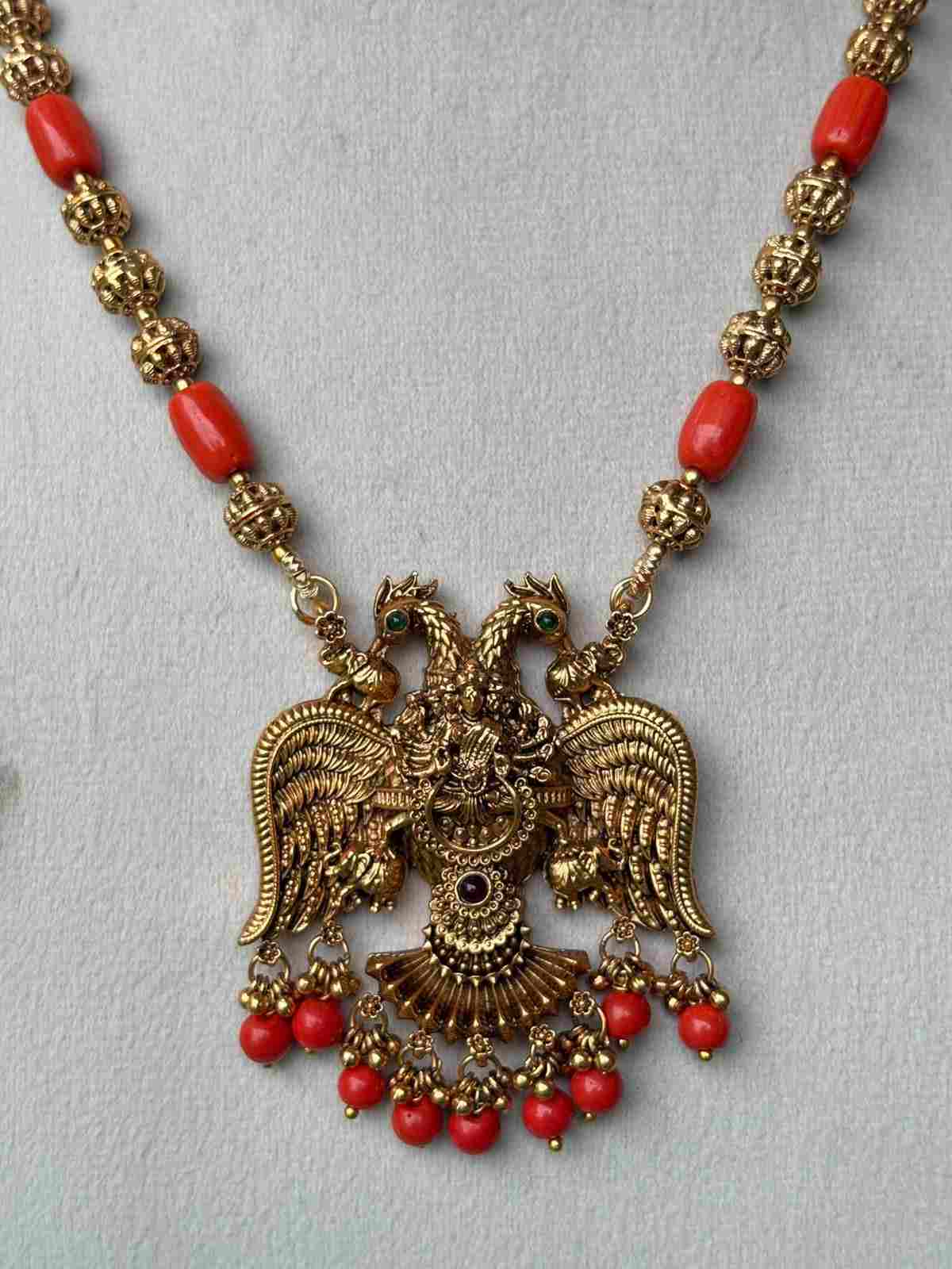 H0105 Gandabherunda Coral Mid Length Haram