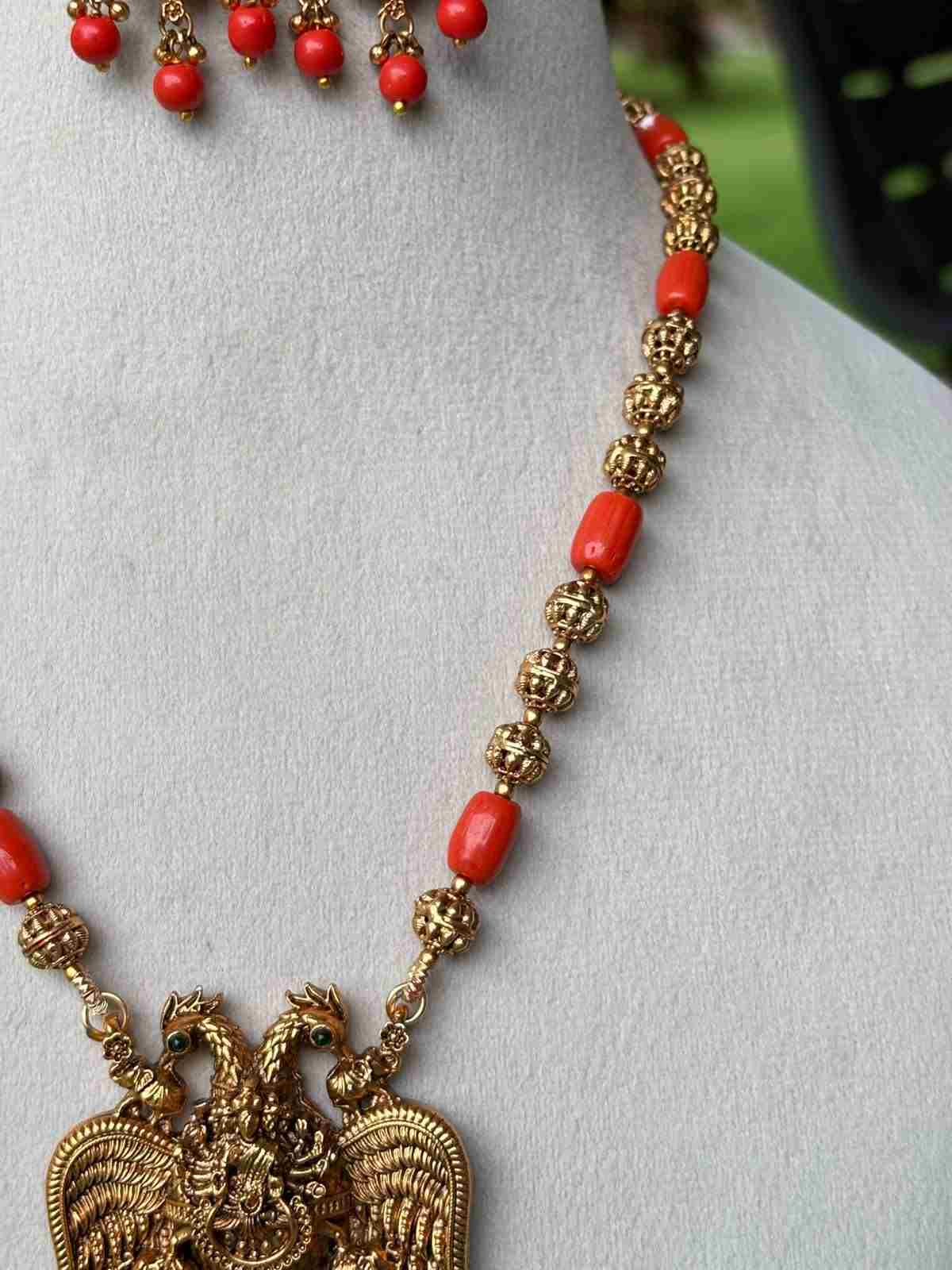H0105 Gandabherunda Coral Mid Length Haram