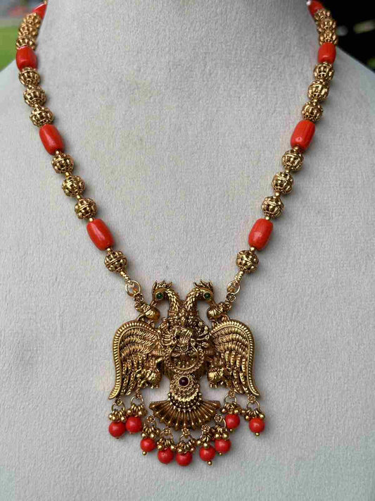 H0105 Gandabherunda Coral Mid Length Haram