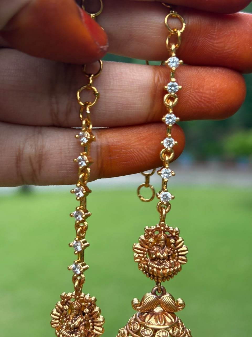 J0238 Lakshmi jhumka with attached Mattal