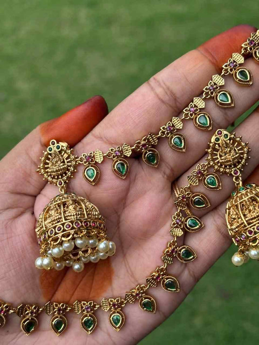 J0237 Lakshmi Jhumka With Attached Mattal