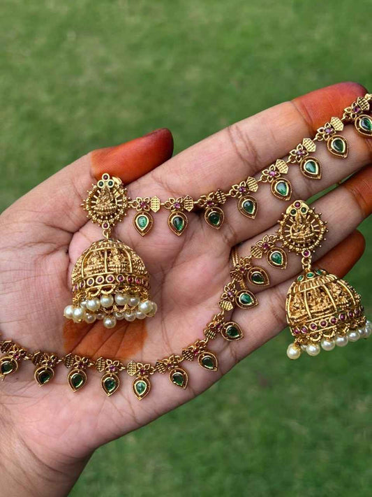 J0237 Lakshmi Jhumka With Attached Mattal