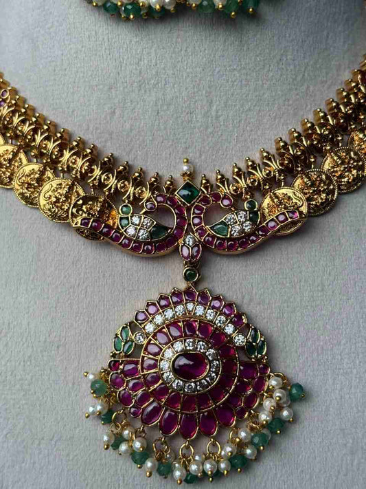 N0350 Coin 2 in 1 Necklace With Removable Pendent
