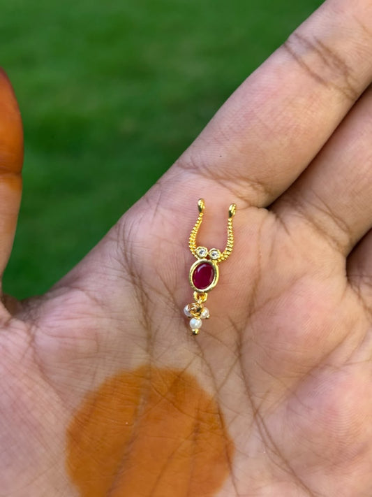 J0247 Ruby Stone Node Septum Pin