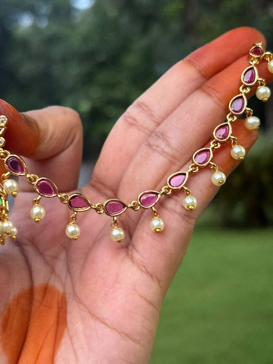 J0239 Lotus Jhumka with attached Mattal