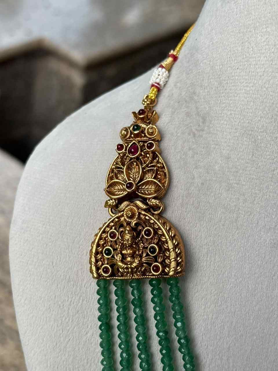 H0109 Green Crystal Bead  5 Layer Long Haram