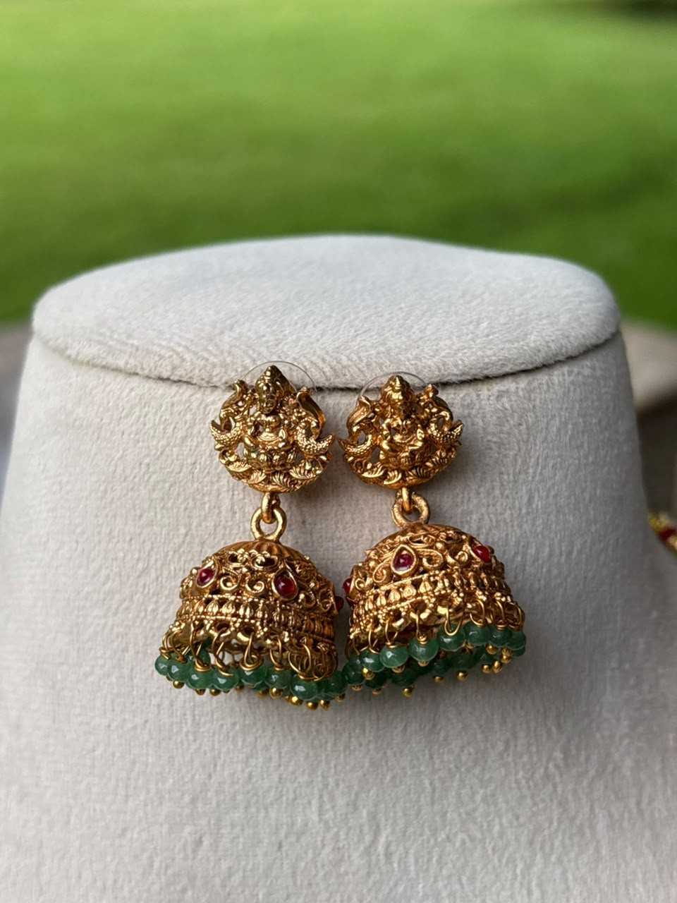 H0109 Green Crystal Bead  5 Layer Long Haram