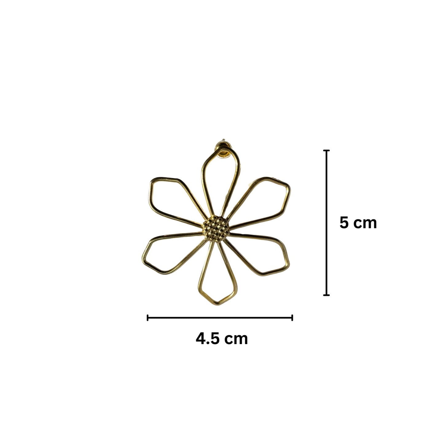 Stainless Steel Anti Tarnish 18k Gold plated Flower Over Sized Earring SS004