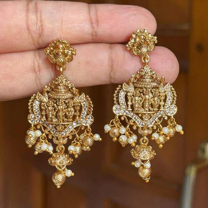 Premium Quality 30 inch Micro Plated Long Dollar Chain With Ramer Lakshmanan brothers Surrounded by Ad Stone Floral design H0019-CR170