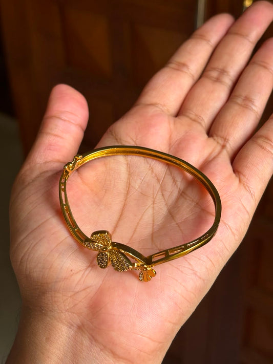 Premium Quality Openable Kada Bangle With Cute Butterfly Pattern designed with White Ad Stones K0010-CO21