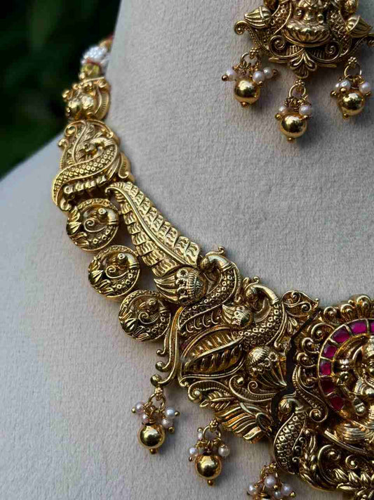 N0021 Jadau Kundan Lakshmi Necklace