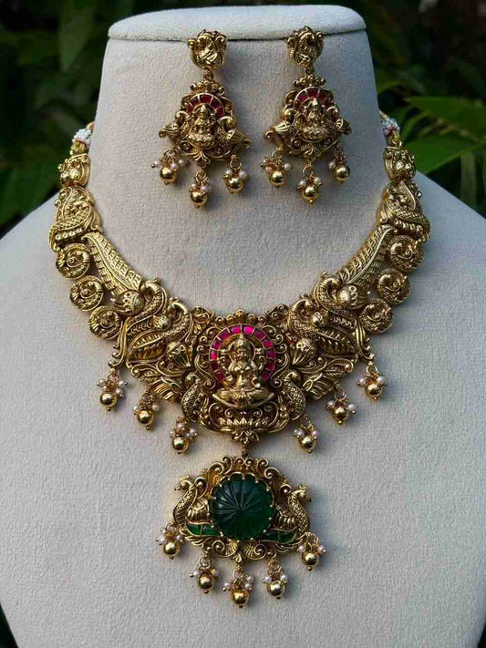 N0021 Jadau Kundan Lakshmi Necklace