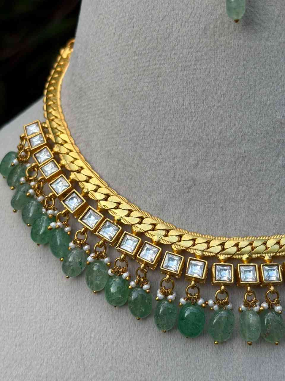 N0022 Premium jelabi Kundan Stone Necklace