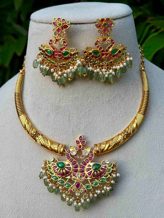 N0036 Premium kemp Stone Hasli Necklace