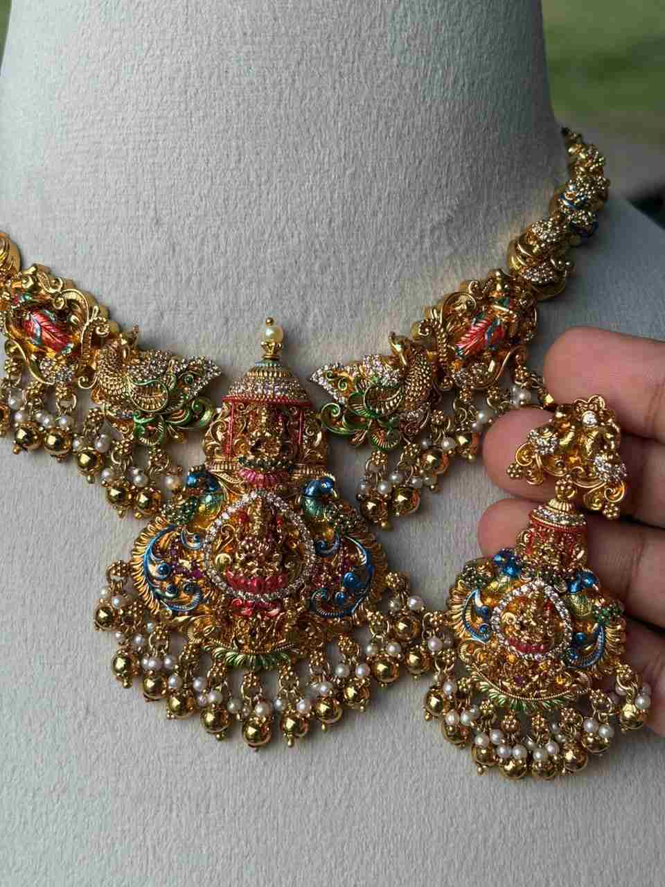 N0093 Enamel Hand Painted Meenakari necklace