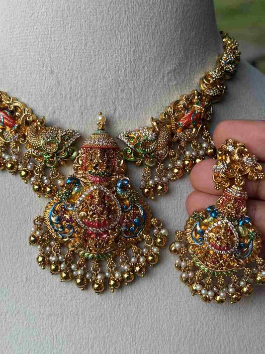 N0093 Enamel Hand Painted Meenakari necklace