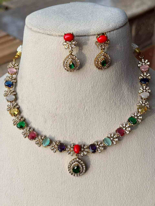 N0098 Navaratnam Stone Necklace