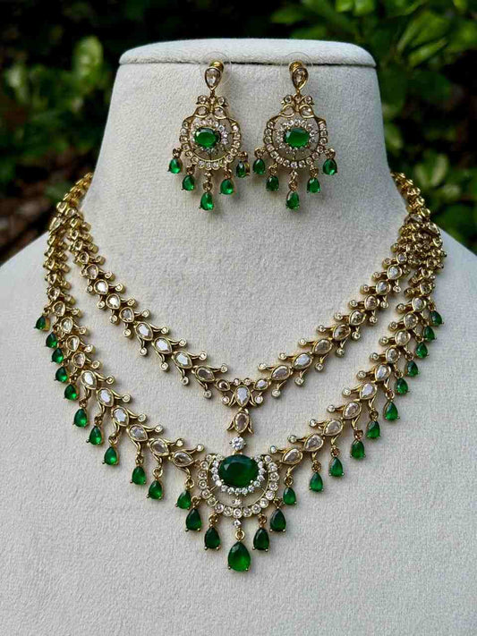 N0091 Trisha Inspired 2 Layer Diamond Replica Necklace