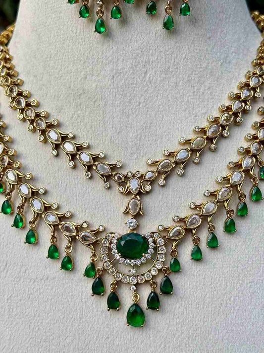 N0091 Trisha Inspired 2 Layer Diamond Replica Necklace
