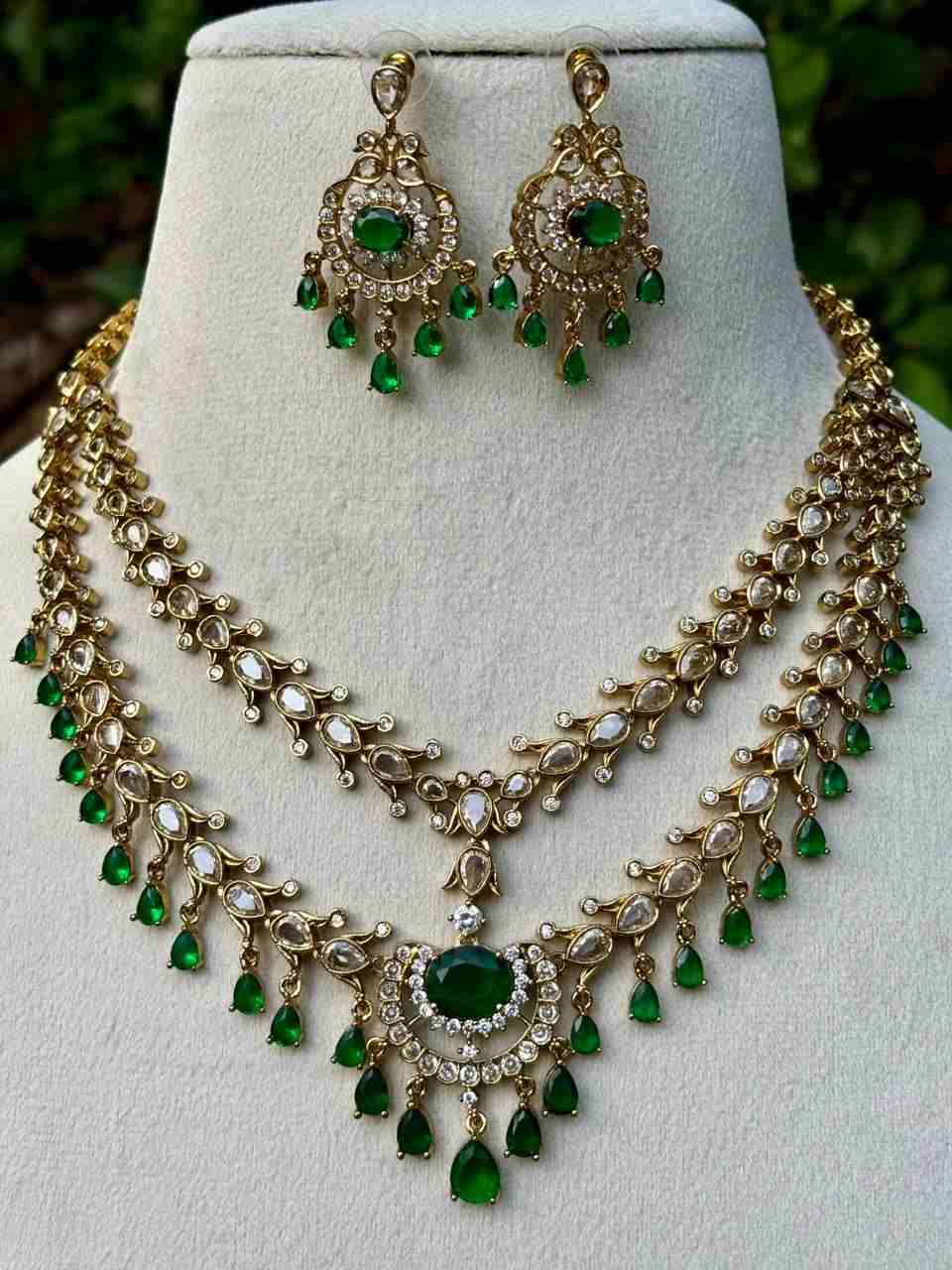 N0091 Trisha Inspired 2 Layer Diamond Replica Necklace