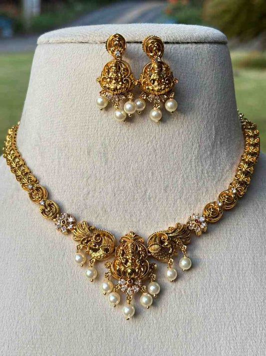 N0054 Gold inspired Lakshmi Necklace
