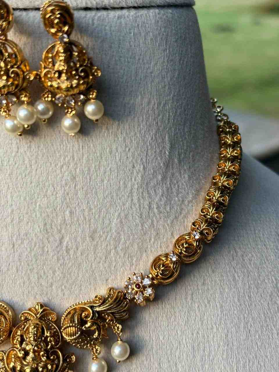 N0054 Gold inspired Lakshmi Necklace