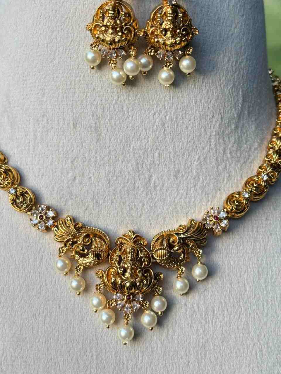 N0054 Gold inspired Lakshmi Necklace