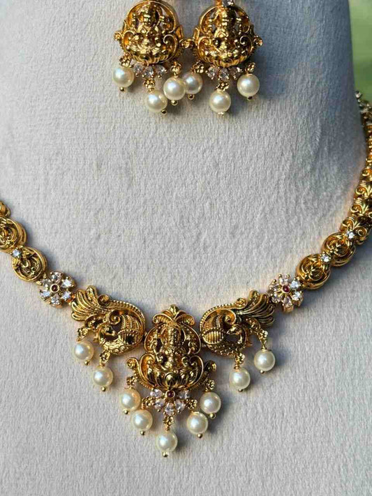 N0054 Gold inspired Lakshmi Necklace