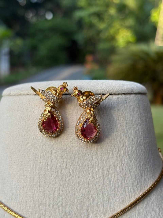 N0071 Ruby Red Stone Necklace Adult/Kids