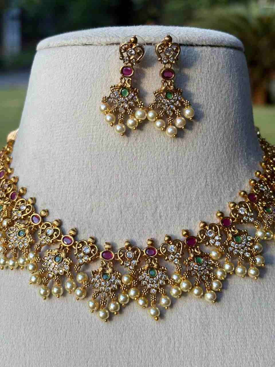N0058 Peacock Floral Pattern Necklace