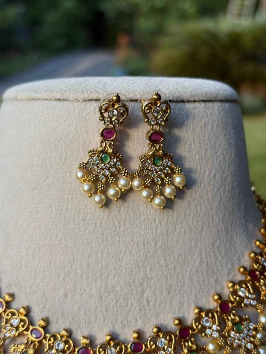 N0058 Peacock Floral Pattern Necklace