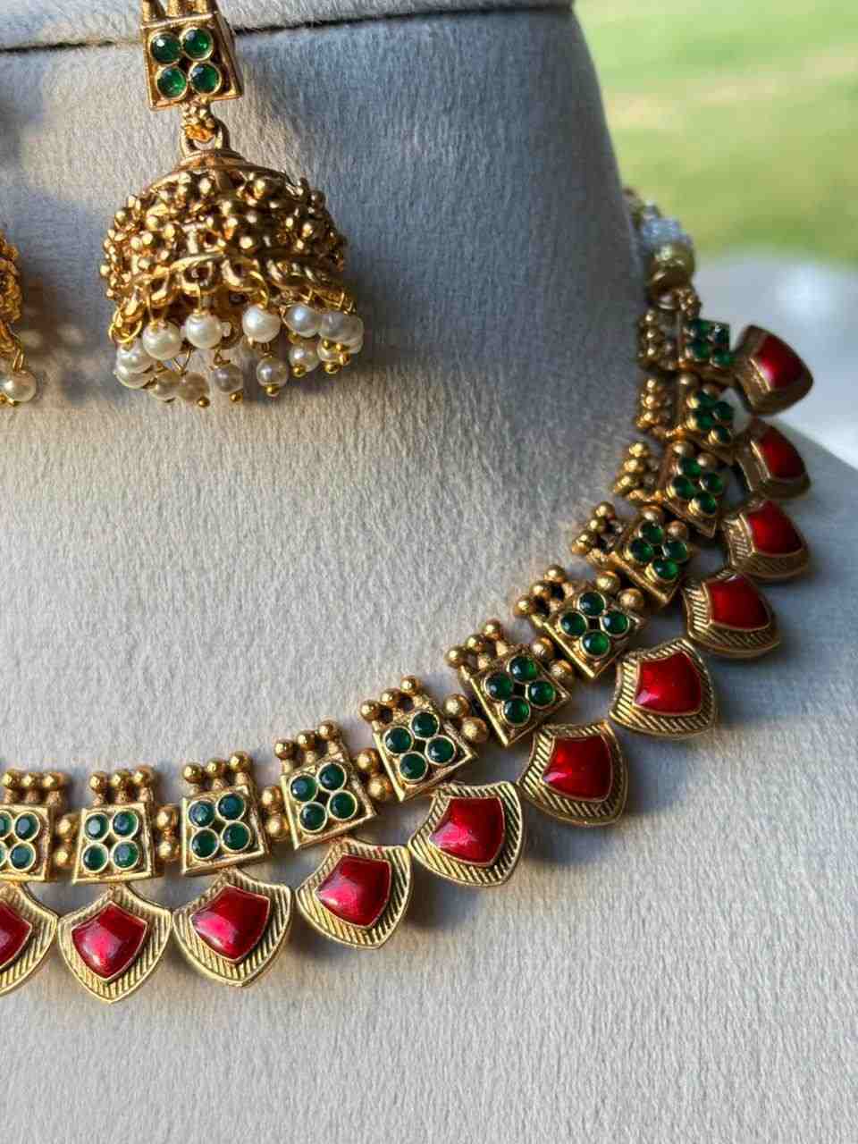 N0078 Traditional Palaka Red  Necklace