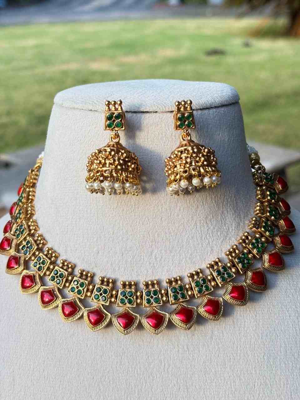 N0078 Traditional Palaka Red  Necklace