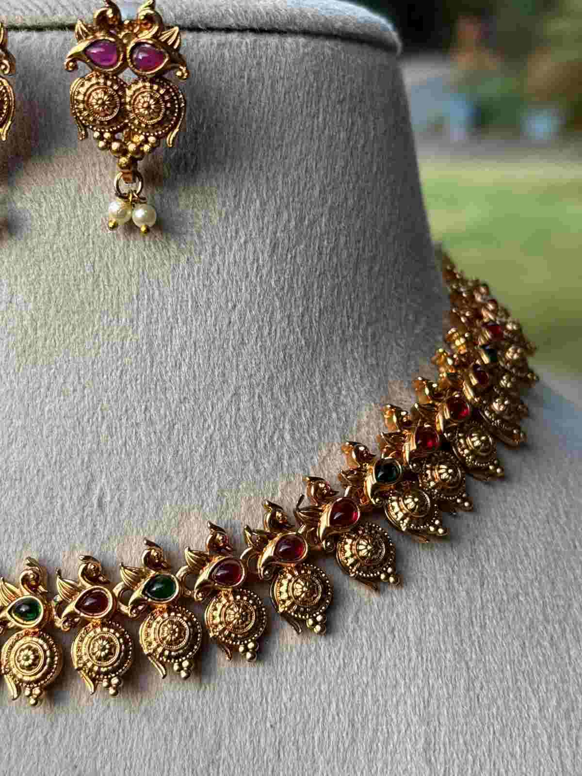 N0051 Peacock Necklace Matte Finish