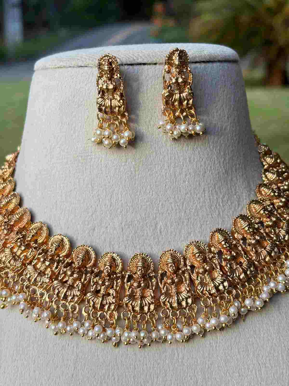 N0075 Matte Finish Lakshmi Necklace