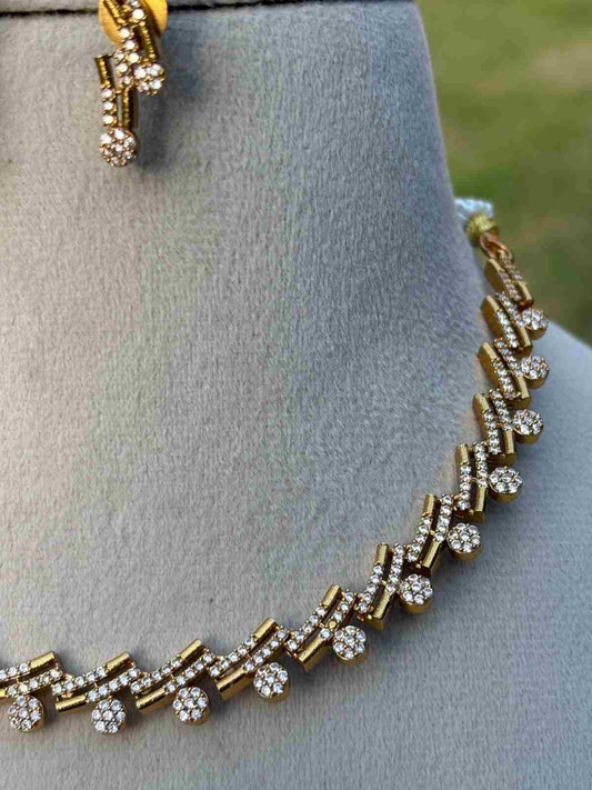 N0064 Minimal Diamond Replica Necklace