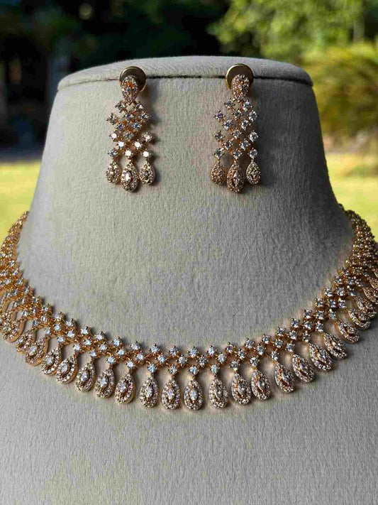 N0076 White Stone Diamond Replica Necklace