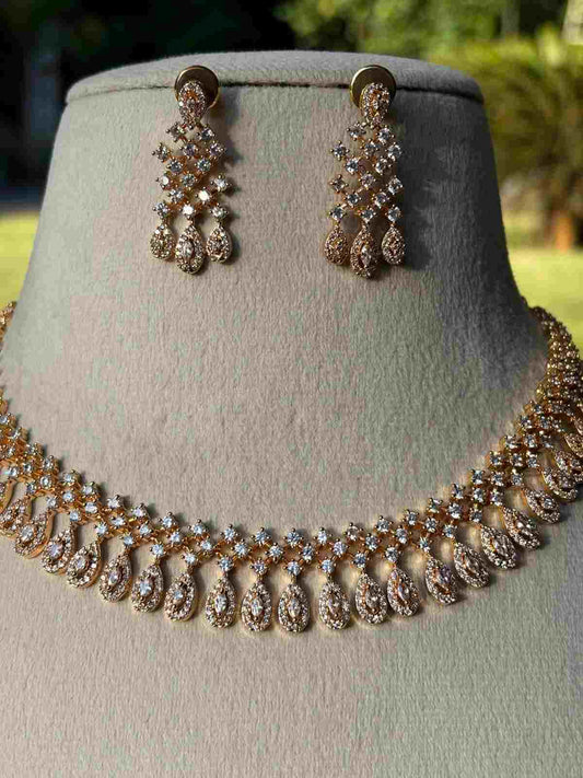 N0076 White Stone Diamond Replica Necklace