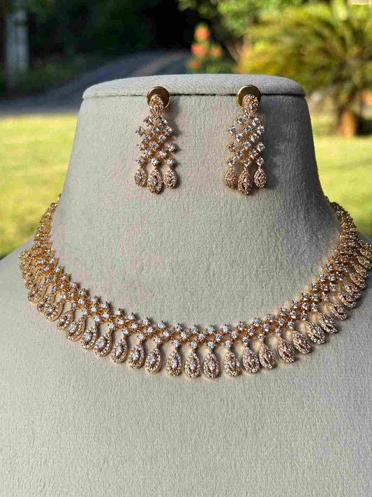 N0076 White Stone Diamond Replica Necklace