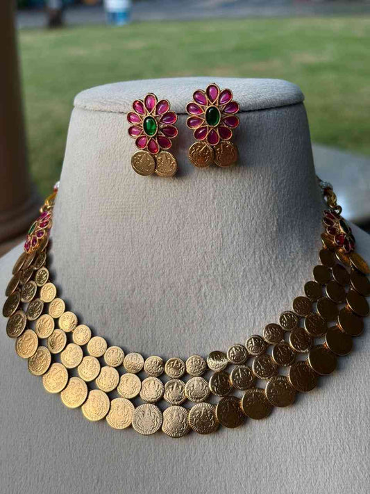 N0282 Three Layer Coin Necklace
