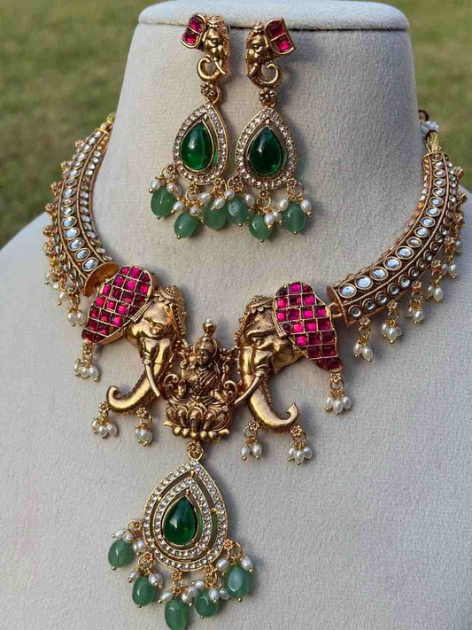 N0277 Trending Elephant Grand look necklace
