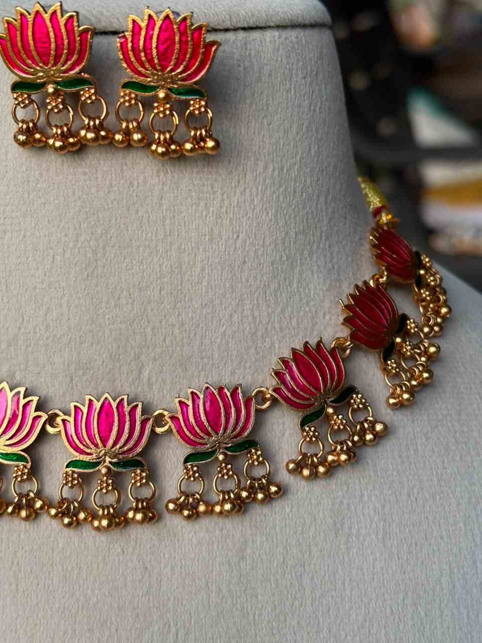 Lotus Enamel Necklace N0087