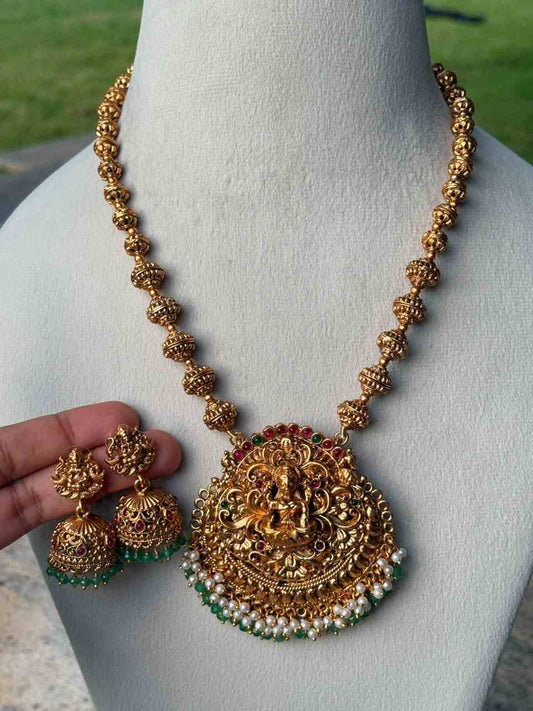 H0006 Matte Finish Middle Length Lakshmi Haram