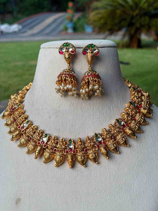 N0088 Premium Matte Finish Traditional Mulla & Manga Malla Necklace