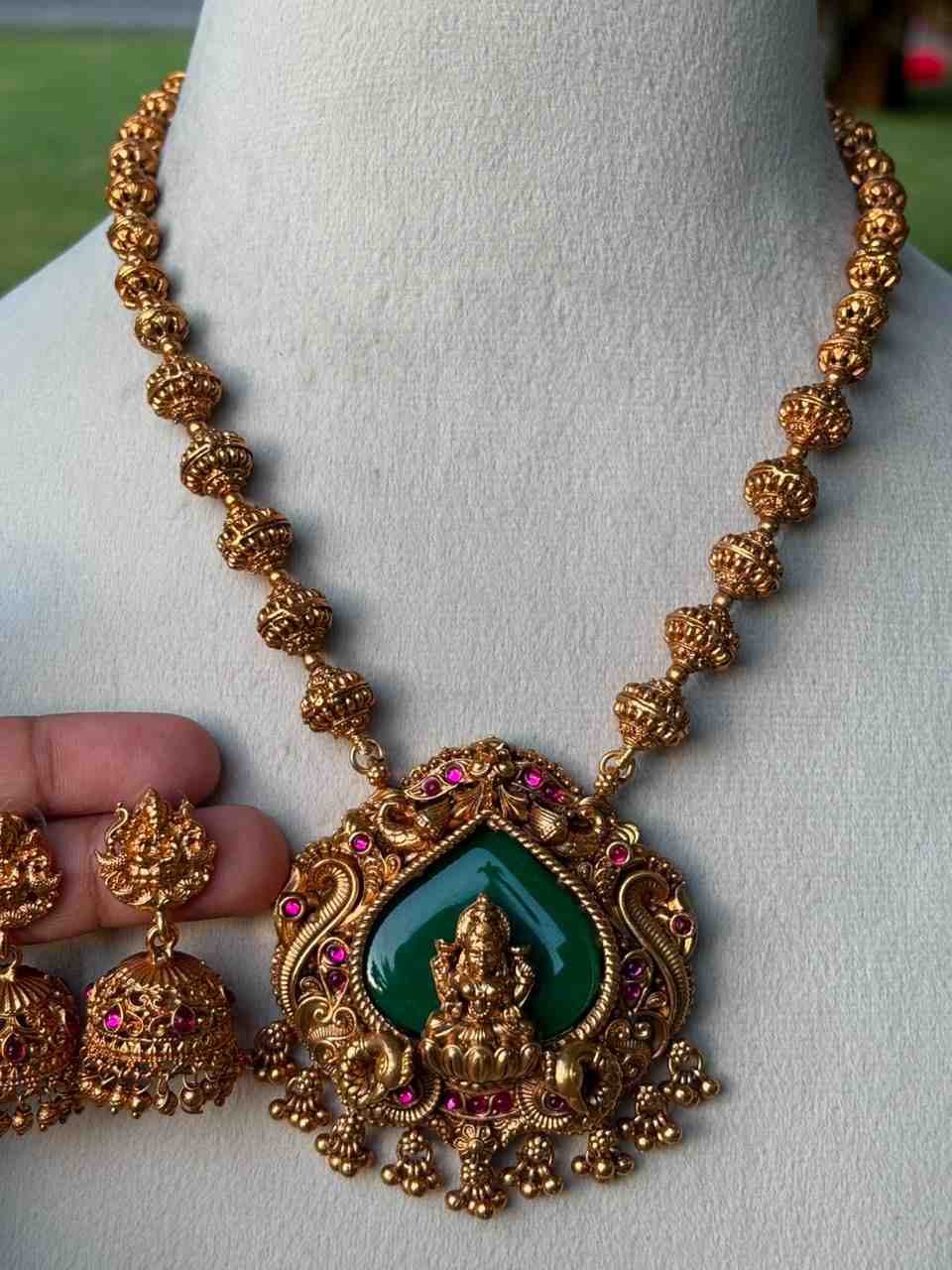 H0078 Lakshmi Middle Length ball chain Haram